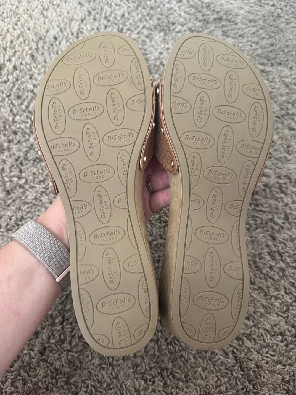 Dr. Scholl's Classic Snake Embossed Sandal in Saddle Tan